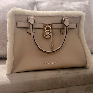 Michael Kors Hamilton Fur Lock Key Leather Bag